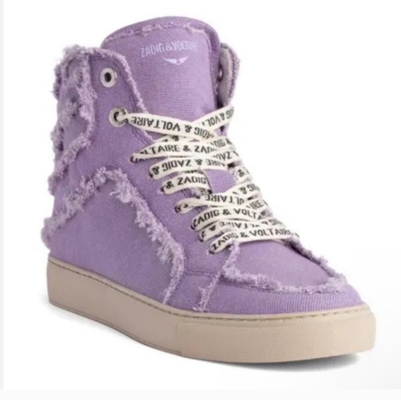 NEW!! Zadig & Voltaire,  High Flash Canvas,  In Boomerang, Size 38, NIB - Picture 1 of 9